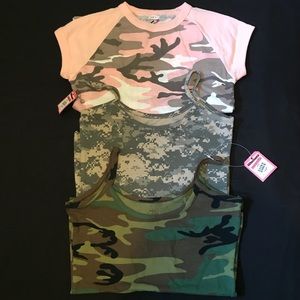 Three Camo Pattern Women’s Tops Bundle